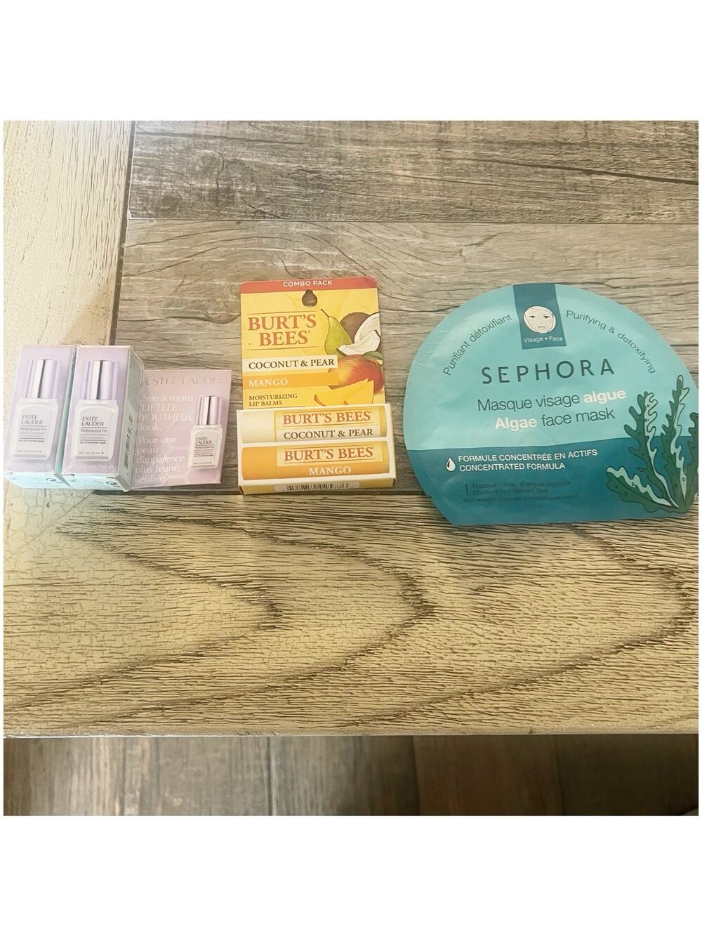 Estée Lauder Perfectionist Pro Travel Bottles , Burts Bee’s Lip Repair , Sephora